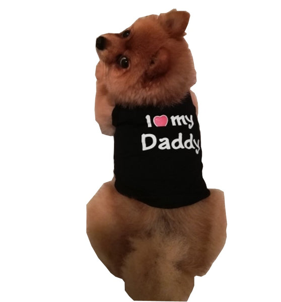 Love my Mommy or Daddy Summer Dog T Shirt