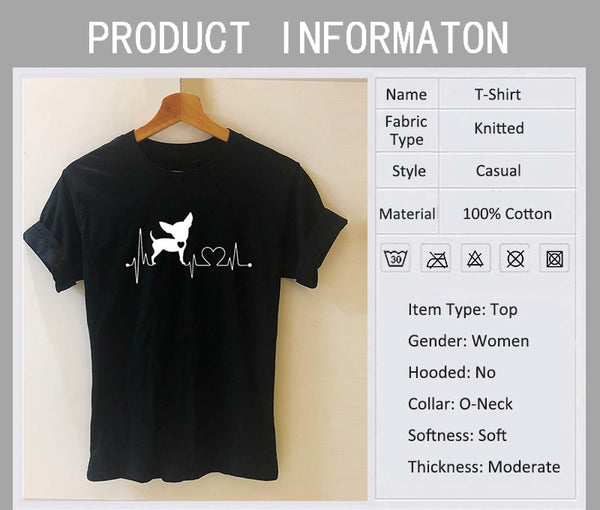 Heartbeat Chihuahua Dog Lovers T Shirt