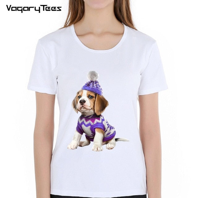 Cute 3D Dog Print T-Shir