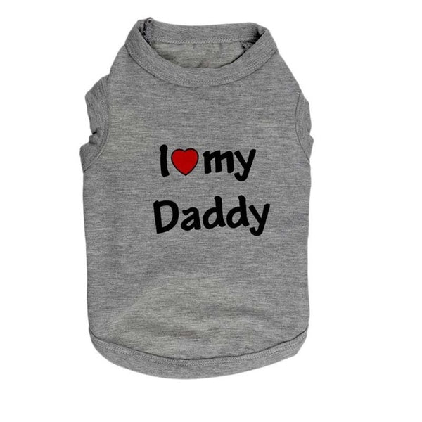Love my Mommy or Daddy Summer Dog T Shirt