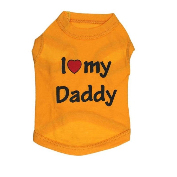 Love my Mommy or Daddy Summer Dog T Shirt