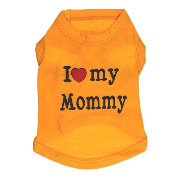 Love my Mommy or Daddy Summer Dog T Shirt