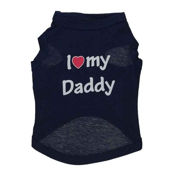 Love my Mommy or Daddy Summer Dog T Shirt