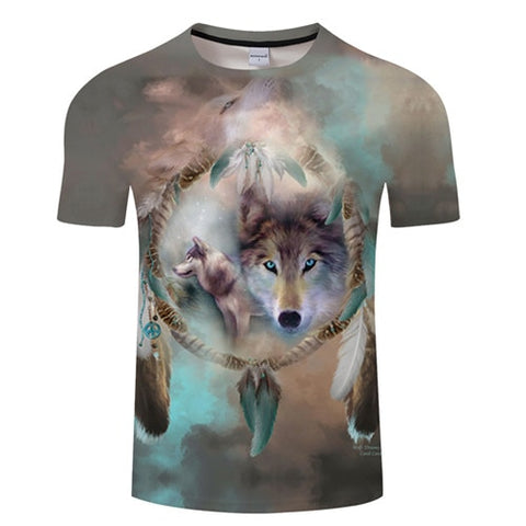 Cartoon Wolf t for Men
