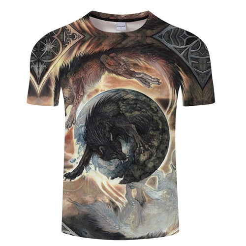 Cartoon Wolf t for Men