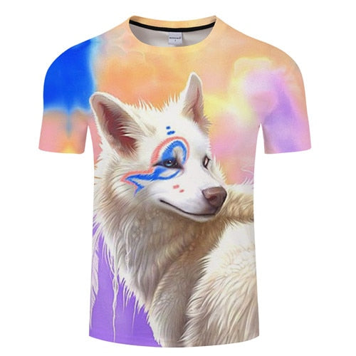 Cartoon Wolf t for Men