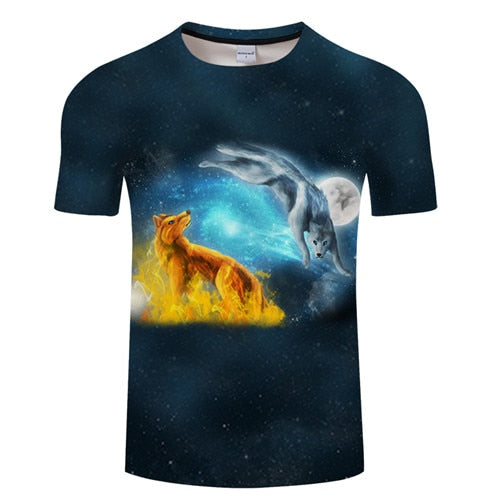 Cartoon Wolf t for Men