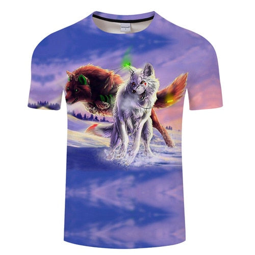 Cartoon Wolf t for Men