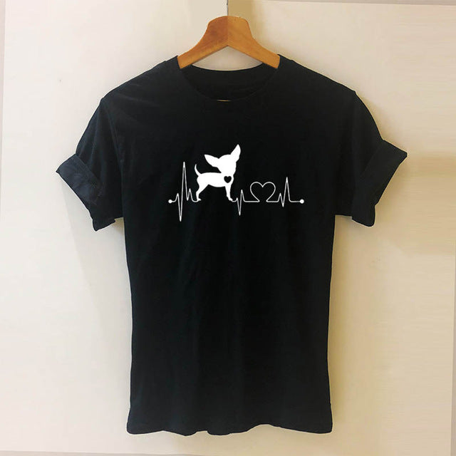 Heartbeat Chihuahua Dog Lovers T Shirt