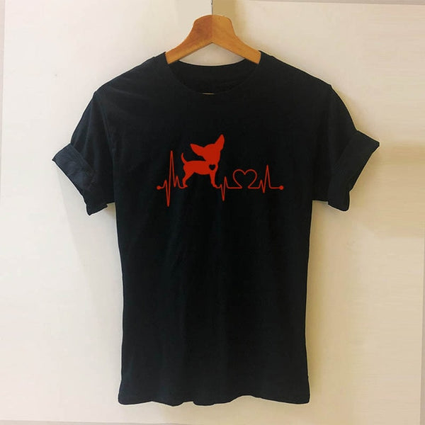 Heartbeat Chihuahua Dog Lovers T Shirt