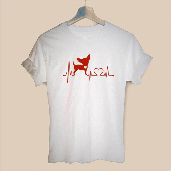 Heartbeat Chihuahua Dog Lovers T Shirt