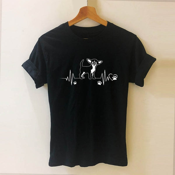 Heartbeat Chihuahua Dog Lovers T Shirt