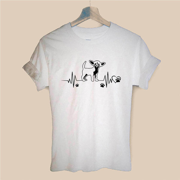 Heartbeat Chihuahua Dog Lovers T Shirt