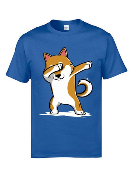 Cartoon Shiba Inu dog T Shirt Short Sleeve.