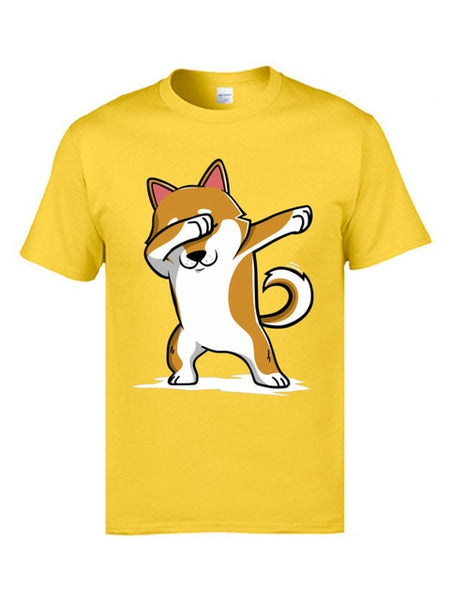 Cartoon Shiba Inu dog T Shirt Short Sleeve.