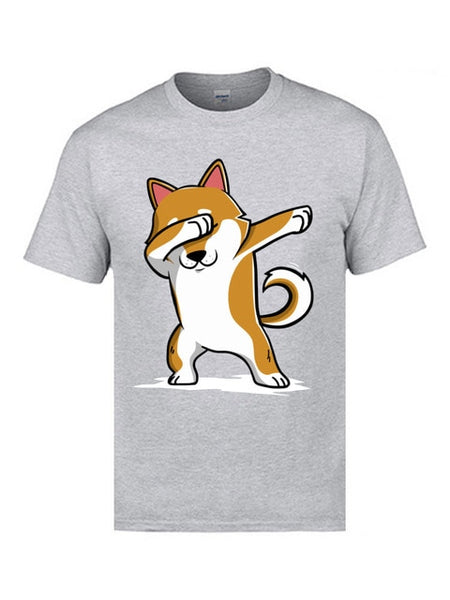 Cartoon Shiba Inu dog T Shirt Short Sleeve.