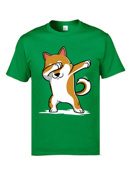 Cartoon Shiba Inu dog T Shirt Short Sleeve.