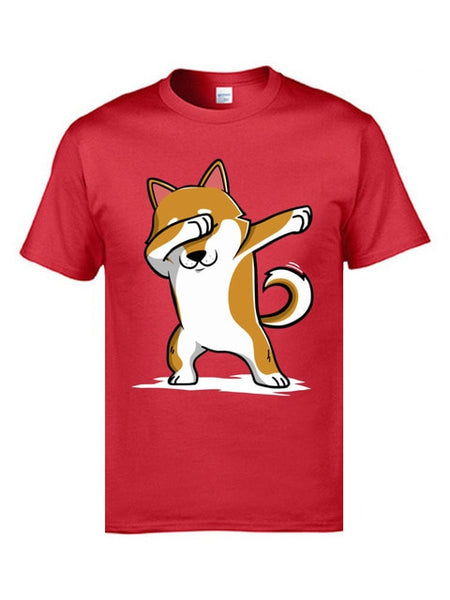 Cartoon Shiba Inu dog T Shirt Short Sleeve.